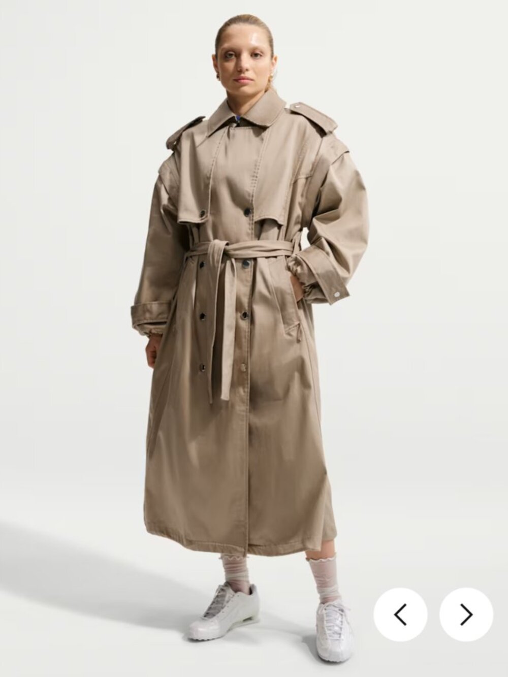NWT Nike Sportswear Airreverent Women's Khaki Trench Coat - Picture 1 of 10